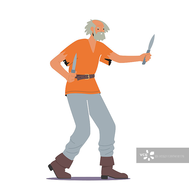 穿着破烂衣服的旧海盗或海盗图片素材