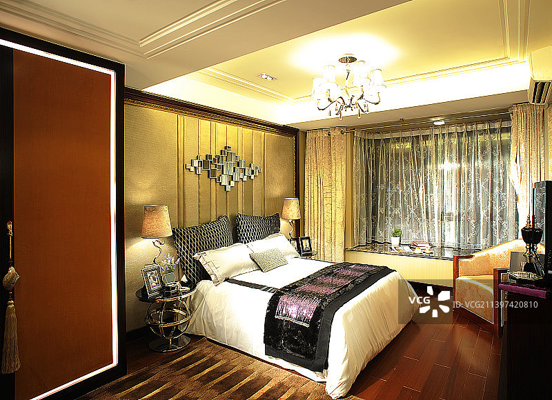 新中式风格卧房设计图片素材