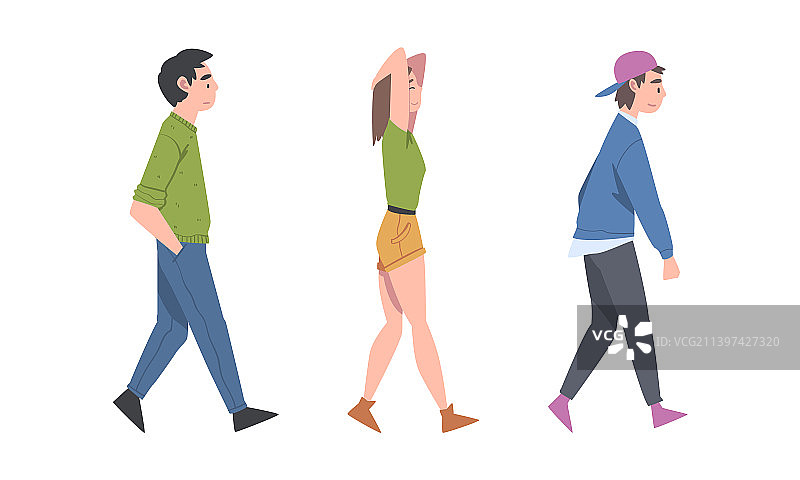 行走中的男人和女人图片素材