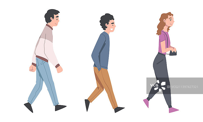 行走中的男人和女人图片素材