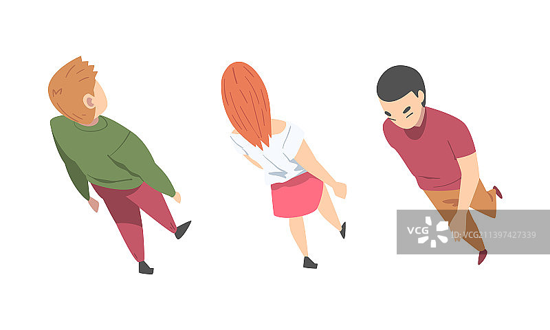 行走中的男人和女人角色图片素材