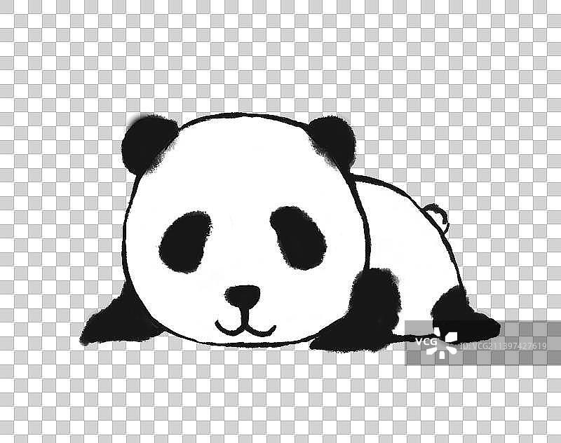 水墨熊猫素材图片素材