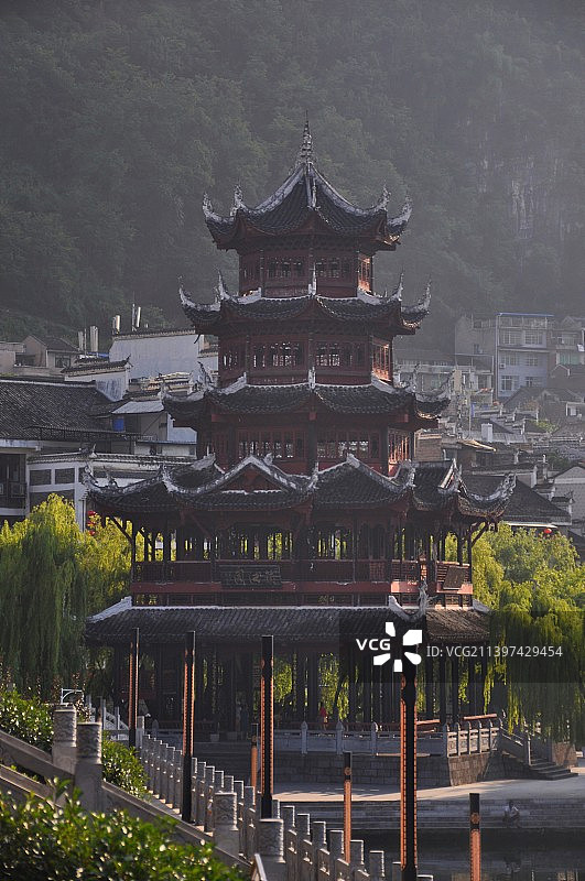 贵州镇远古城鼓楼图片素材