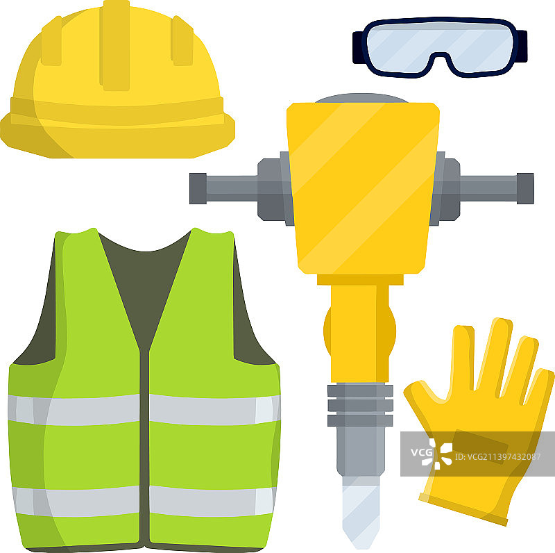 服装和工具工人和建造者图片素材