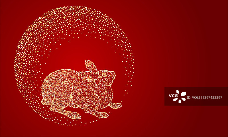 兔子粒子插画图片素材