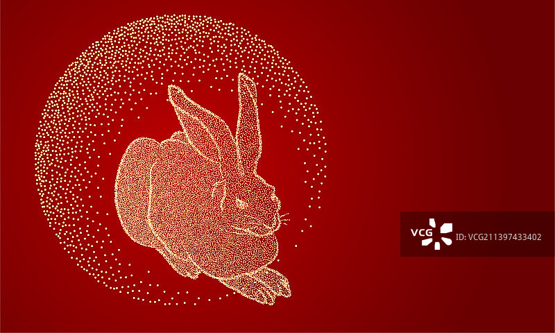 兔子粒子插画图片素材