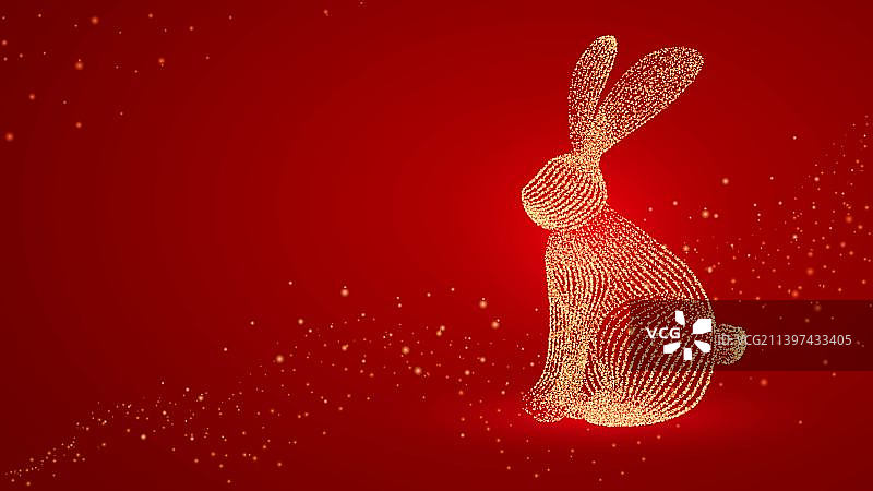 兔子粒子插画图片素材