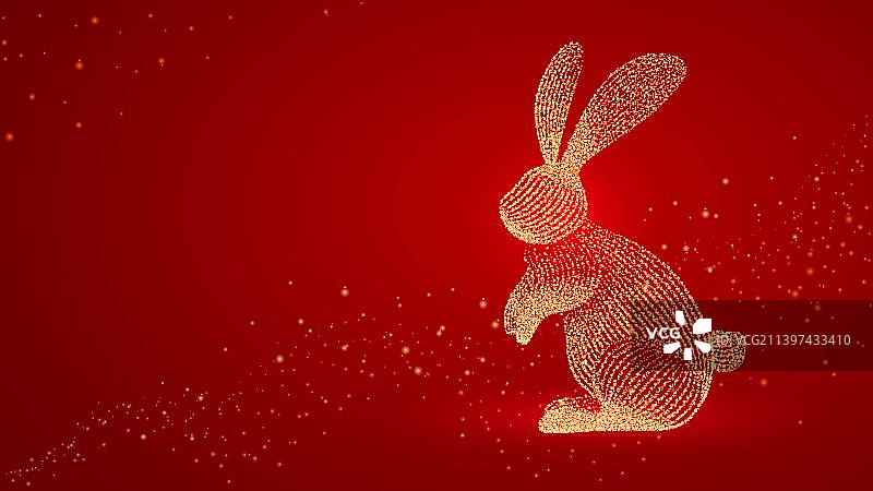 兔子粒子插画图片素材