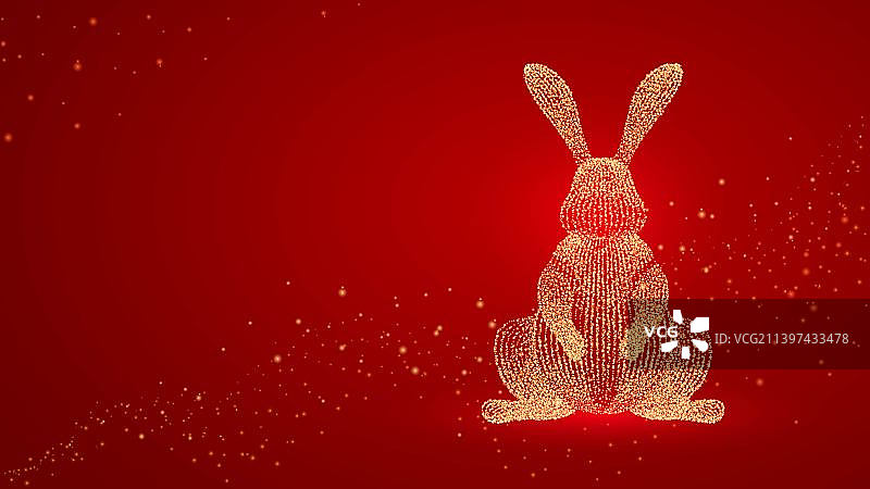 兔子粒子插画图片素材