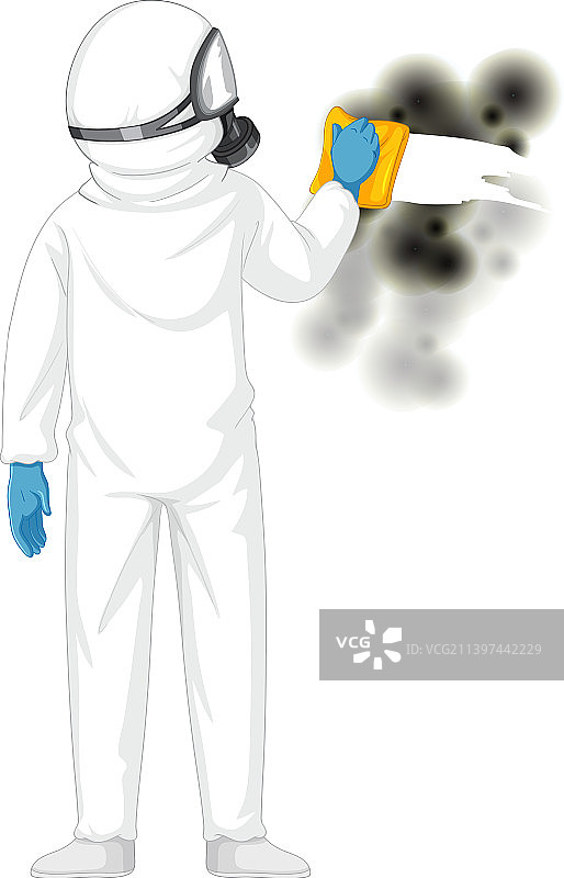 身穿防护性生化防护服的男人图片素材