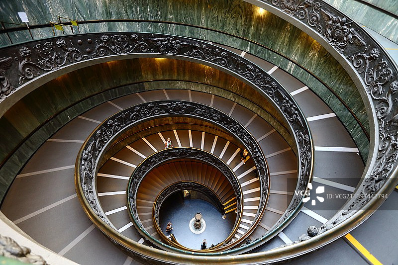 罗马梵蒂冈博物馆的旋转楼梯图片素材