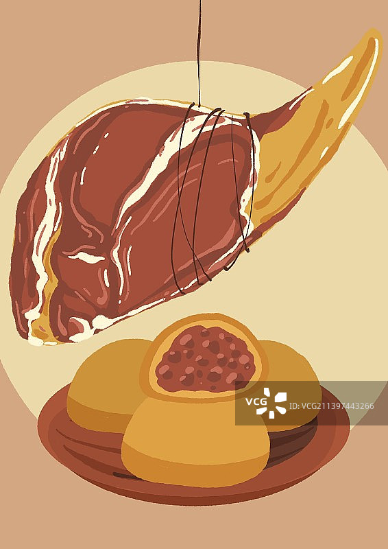 云腿月饼图片素材