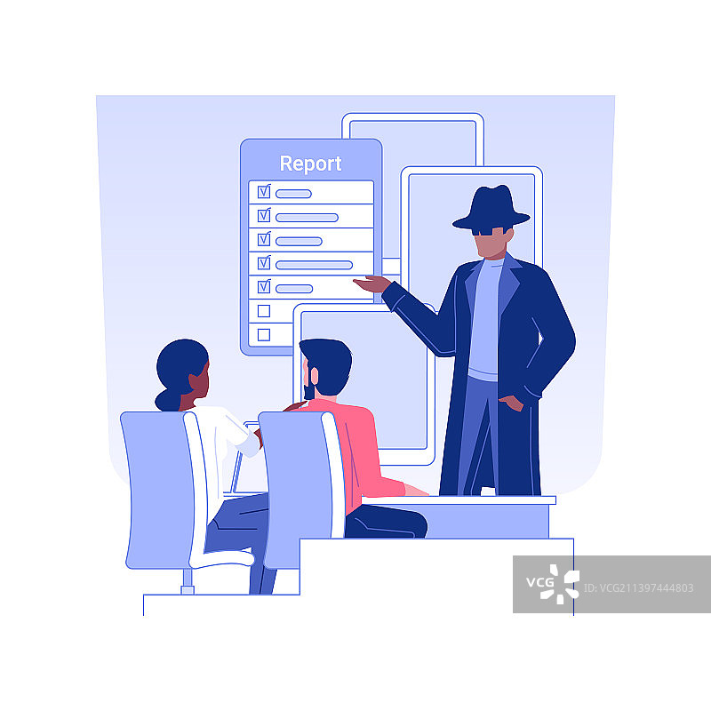 私家侦探报告隔离概念图片素材