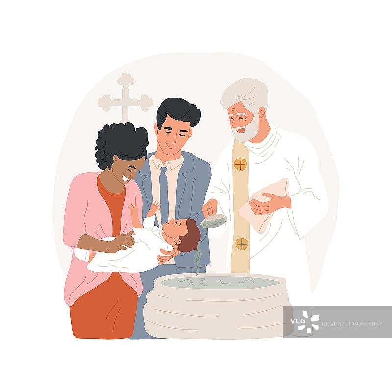 卡通洗礼仪式图片素材