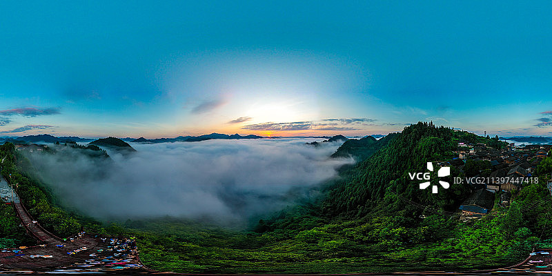 贵州三都云海日出全景图片素材