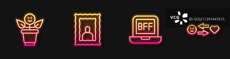 好朋友合影线条设计图片素材