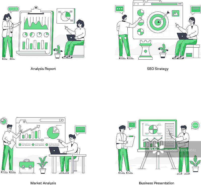 扁平商务元素套装图片素材