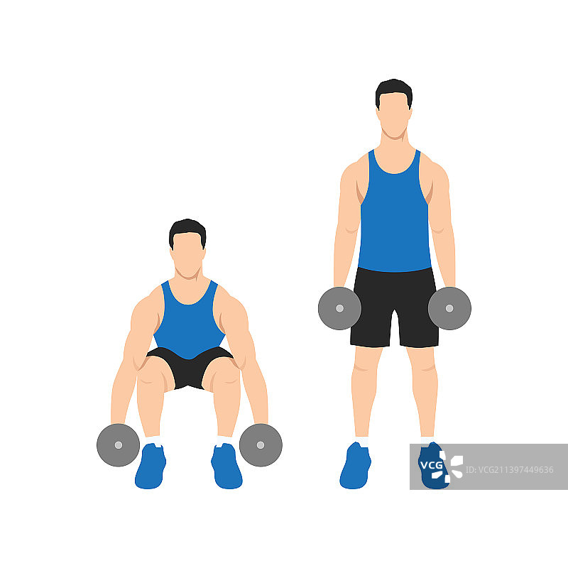男人做哑铃硬拉运动图片素材