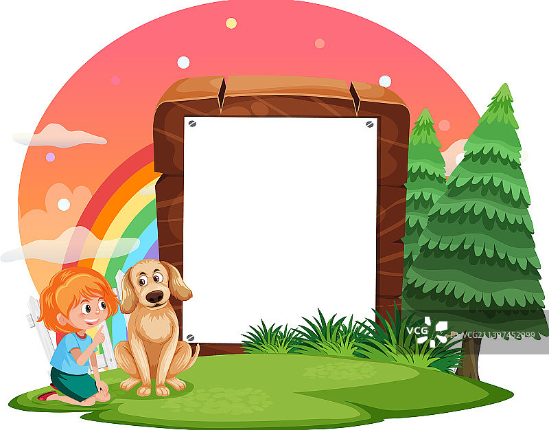 带卡通人物的空板图片素材