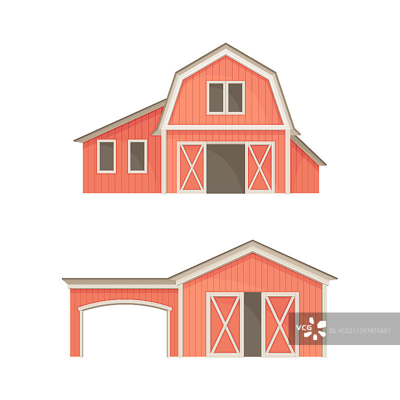 红色谷仓和农舍农业建筑图片素材