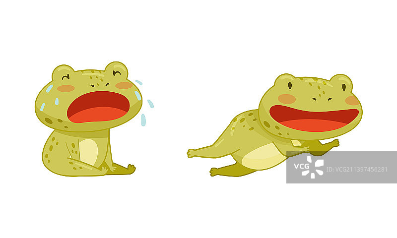 绿色卡通青蛙角色可爱蟾蜍图片素材