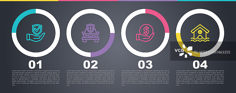 手持线条盾牌汽车保险理财图片素材