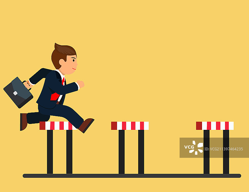 商务人士跨越障碍图片素材