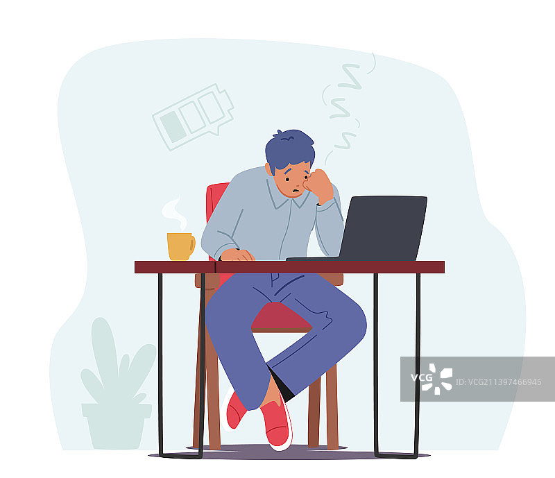 职业倦怠概念：疲惫的职员图片素材