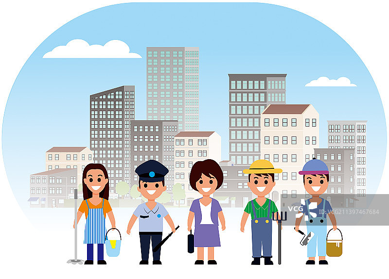 物业服务人员群像图片素材