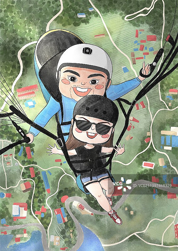 滑翔伞运动图片素材