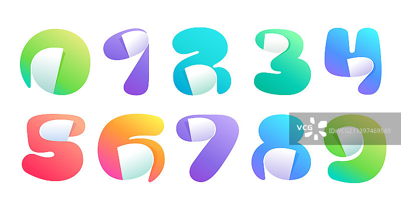 卷角字母数字组合图片素材