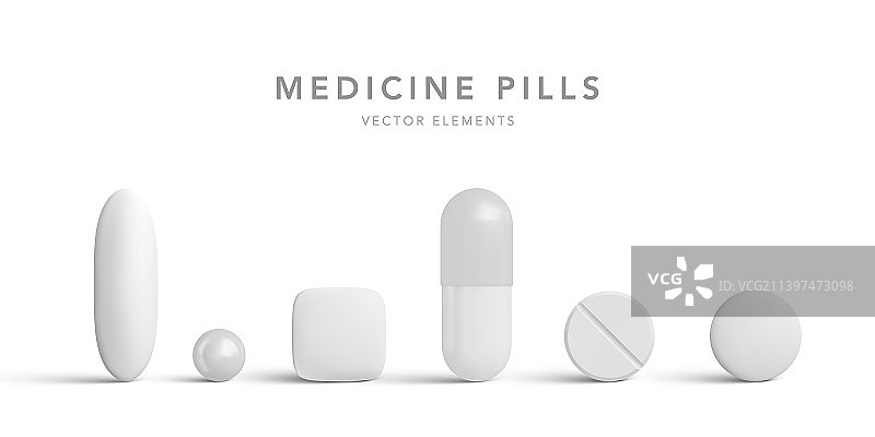白色背景上的抗生素药丸图片素材