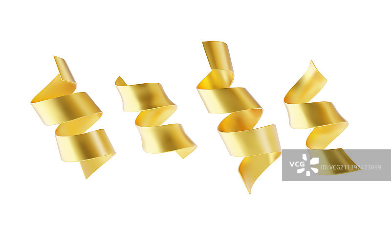 金色蛇形缎带图片素材