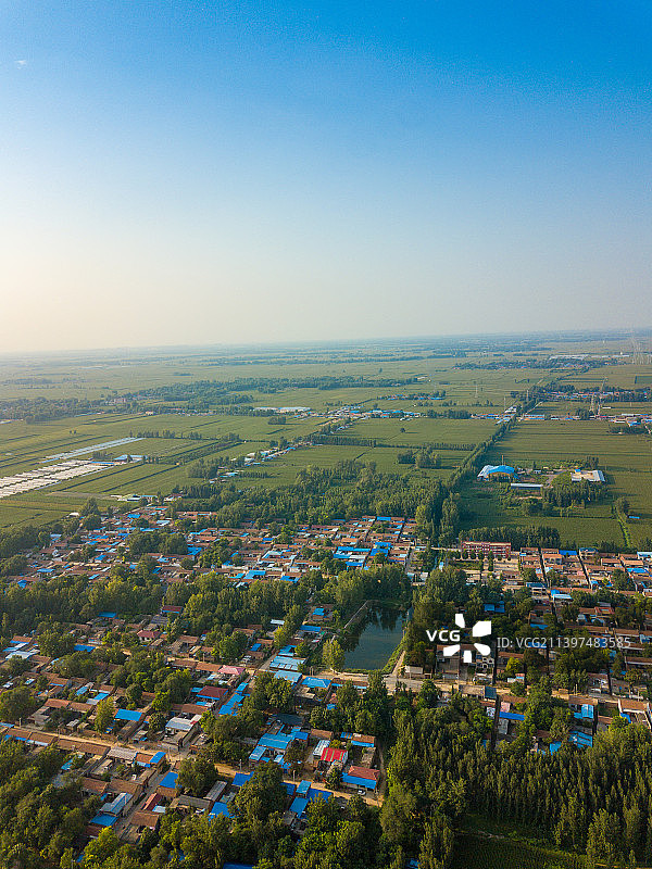 河南省濮阳市清丰县仙庄镇夏天农村农田户外风光航拍图片素材