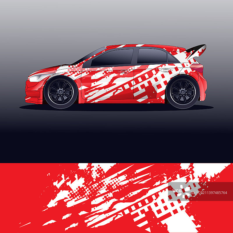 拉力赛汽车贴花图形包装图片素材