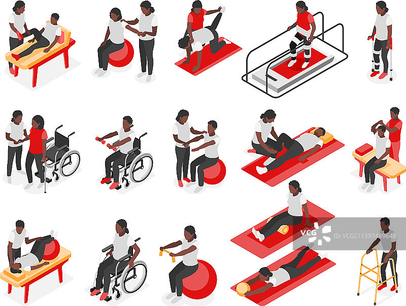 物理治疗康复图标集图片素材