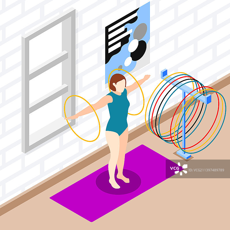 室内运动2.5D背景图片素材