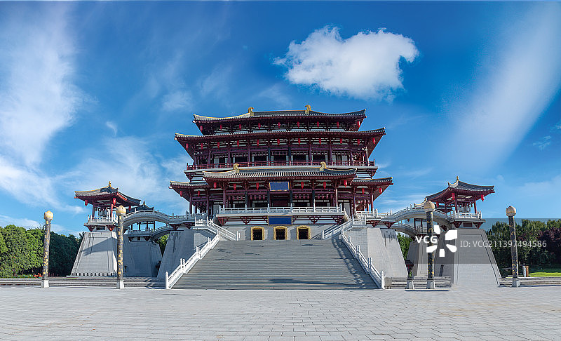 西安大唐芙蓉园全景图    芙蓉园风光图片素材