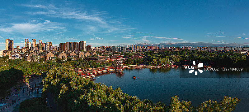 西安大唐芙蓉园全景图    芙蓉园风光图片素材