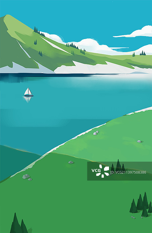 风景插画背景图片素材