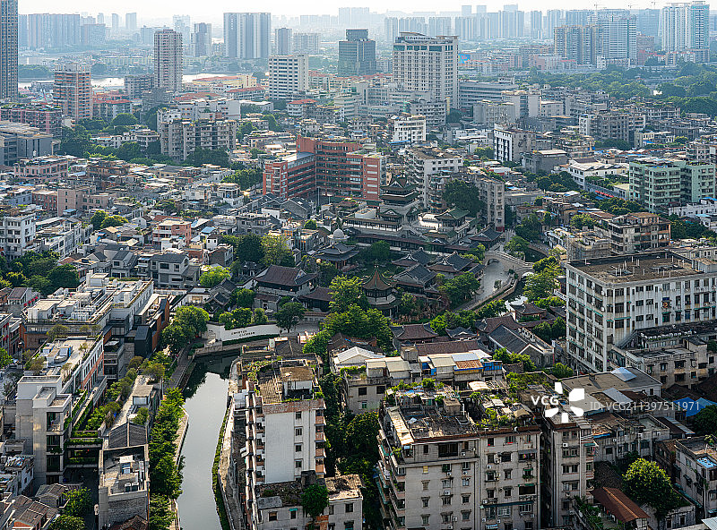 广州粤剧艺术博物馆和永庆坊旅游区航拍风光图片素材