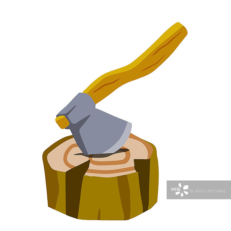 用斧头砍伐木头图片素材