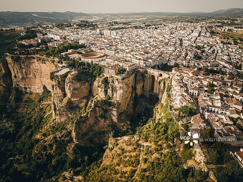 西班牙龙达城市景观鸟瞰图图片素材