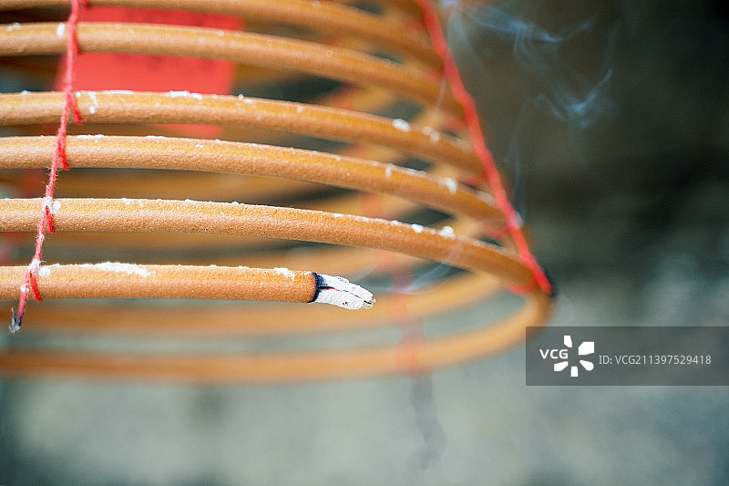 澳门妈阁庙线香祭拜图片素材