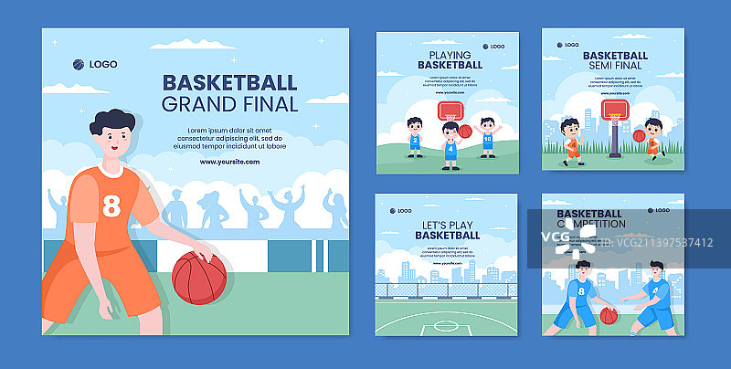 篮球赛事社交媒体帖子图片素材