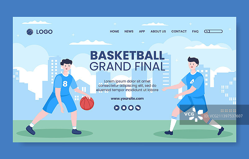 篮球赛事社交媒体页面图片素材