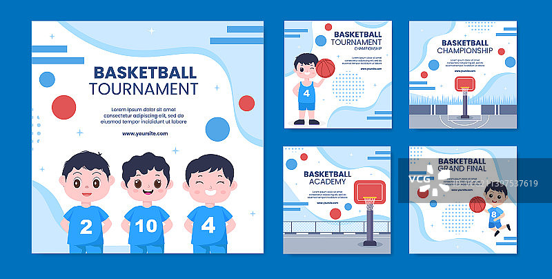 篮球赛事社交媒体帖子图片素材
