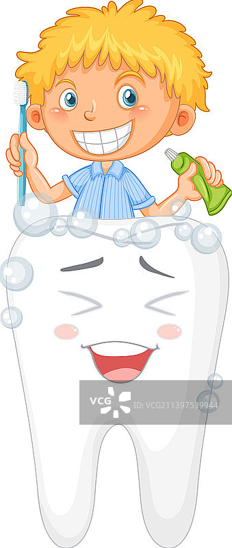 儿童清洁牙齿隔离图片素材