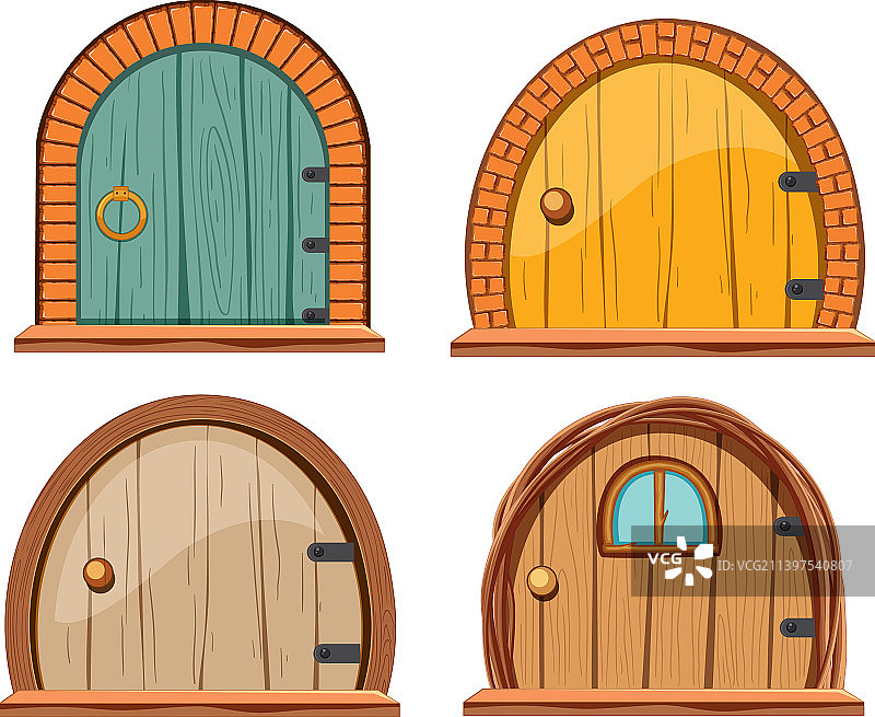 霍比特人小屋的门合集图片素材