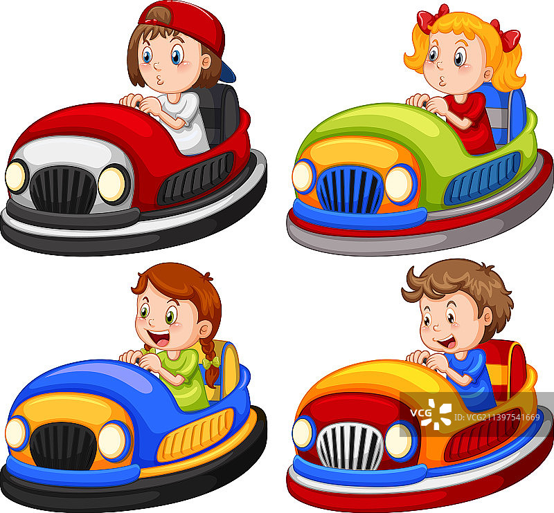 儿童驾驶碰碰车合集图片素材